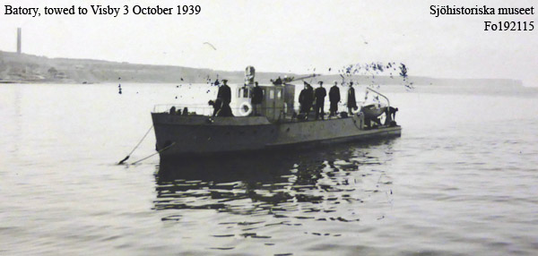 Batory, towed to Visby 3 October 1939