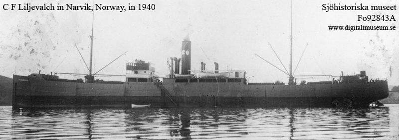 S/s C.F. Liljevalch in Narvik, Norway, in 1940 - built 1920 by Götaverken, Göteborgs MV